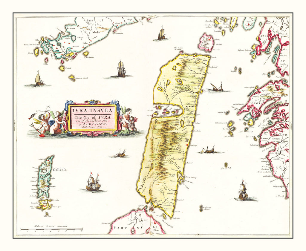 Vintage Map of the Isle of Jura 1665