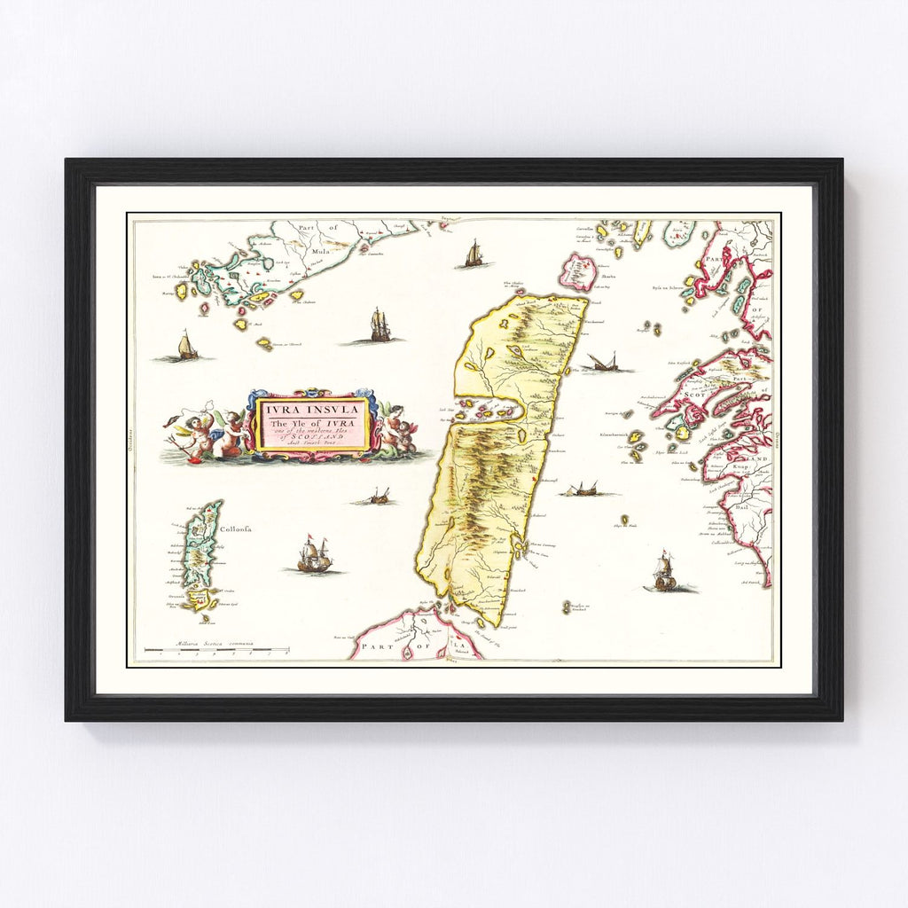 Vintage Map of the Isle of Jura 1665