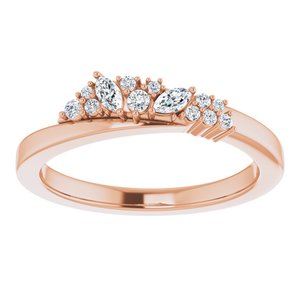 14K Rose Gold 1/5 CTW Natural Diamond Scattered Ring