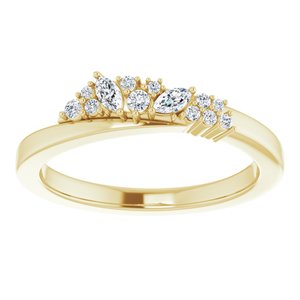 14K Yellow Gold 1/5 CTW Natural Diamond Scattered Ring
