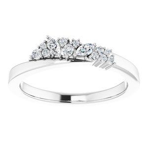 14K White Gold 1/5 CTW Natural Diamond Scattered Ring