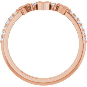 14K Rose 1/6 CTW Natural Diamond Heart Contour Band