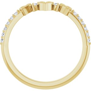 14K Yellow 1/6 CTW Natural Diamond Heart Contour Band