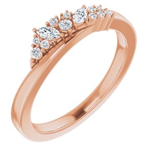14K Rose Gold 1/5 CTW Natural Diamond Scattered Ring