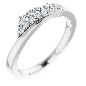 Platinum 1/5 CTW Natural Diamond Scattered Ring