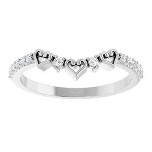 Platinum 1/6 CTW Natural Diamond Heart Contour Band