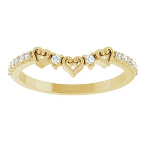 14K Yellow 1/6 CTW Natural Diamond Heart Contour Band