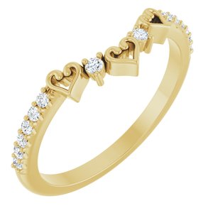 14K Yellow 1/6 CTW Natural Diamond Heart Contour Band