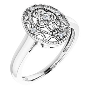 Sterling Silver .05 CTW Natural Diamond Ring Size 6