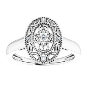 Sterling Silver .05 CTW Natural Diamond Ring Size 6
