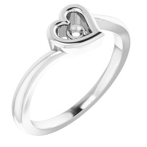 Sterling Silver .06 CTW Lab-Grown Diamond Heart Ring