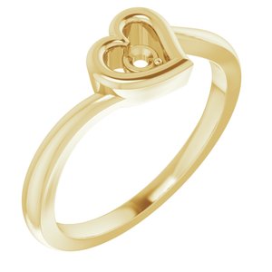 14K Yellow Gold Vermeil .06 CTW Lab-Grown Diamond Heart Ring