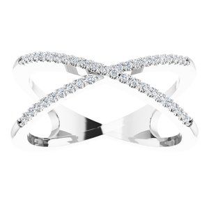 Sterling Silver 1/6 CTW Lab-Grown Diamond Criss-Cross Ring