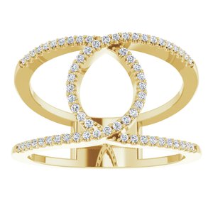 14K Yellow Gold 1/5 CTW Natural Diamond Interlocking Loop Ring