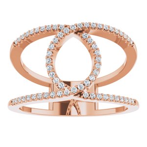 14K Rose Gold 1/5 CTW Natural Diamond Interlocking Loop Ring