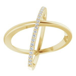 14K Yellow Gold 1/4 CTW Natural Diamond Criss-Cross Ring