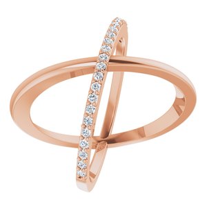 14K Rose Gold 1/4 CTW Natural Diamond Criss-Cross Ring