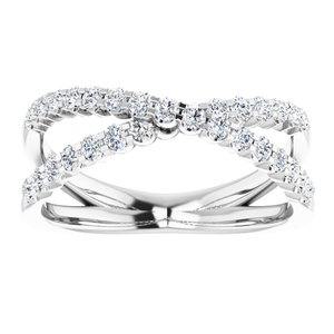 14K White Gold 1/2 CTW Lab-Grown Diamond Criss-Cross Ring