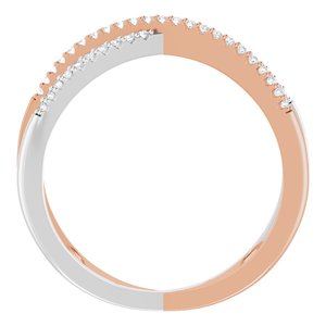 14K Rose/White Gold 1/6 CTW Natural Diamond Criss-Cross Ring