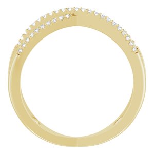 14K Yellow Gold Vermeil 1/6 CTW Lab-Grown Diamond Criss-Cross Ring