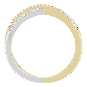 14K Yellow/White Gold 1/6 CTW Natural Diamond Criss-Cross Ring