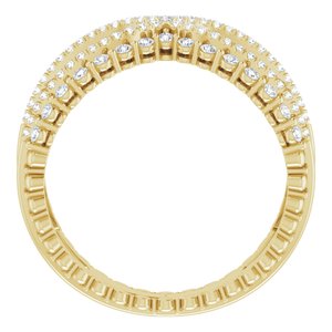 14K Yellow Gold 1/2 CTW Natrual Diamond Negative Space Ring