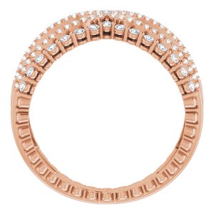 14K Rose Gold 1/2 CTW Natrual Diamond Negative Space Ring