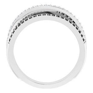 14K White Gold 1/2 CTW Natural Black & White Diamond Ring