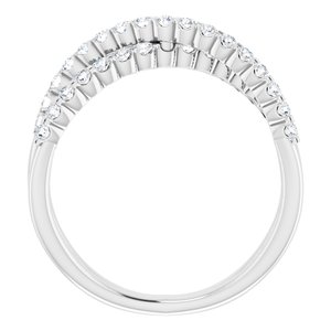 14K White Gold 1/2 CTW Lab-Grown Diamond Criss-Cross Ring