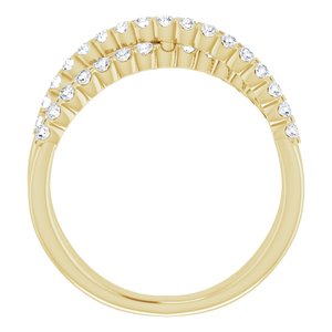 14K Yellow Gold Vermeil 1/2 CTW Lab-Grown Diamond Criss-Cross Ring