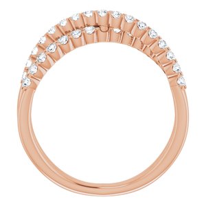 14K Rose Gold 1/2 CTW Natural Diamond Criss-Cross Ring