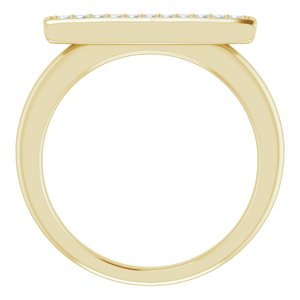 14K Yellow Gold 1/10 CTW Natural Diamond Bar Ring