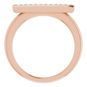 14K Rose Gold 1/10 CTW Natural Diamond Bar Ring
