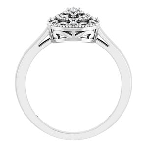 Sterling Silver .05 CTW Natural Diamond Ring Size 8