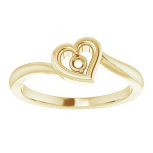 14K Yellow Gold Vermeil .06 CTW Lab-Grown Diamond Heart Ring