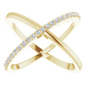 14K Yellow Gold 1/4 CTW Natural Diamond Criss-Cross Ring