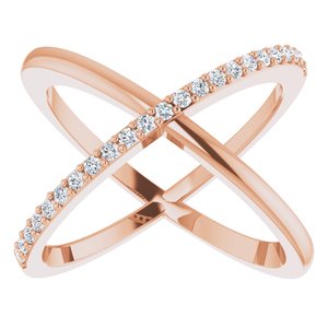 14K Rose Gold 1/4 CTW Natural Diamond Criss-Cross Ring