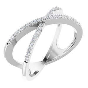 Sterling Silver 1/6 CTW Lab-Grown Diamond Criss-Cross Ring