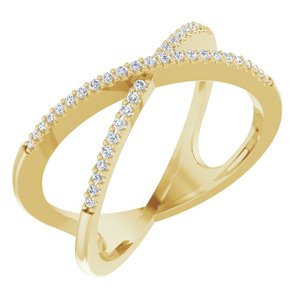 14K Yellow Gold Vermeil 1/6 CTW Lab-Grown Diamond Criss-Cross Ring