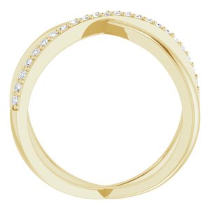 14K Yellow Gold 1/4 CTW Natural Diamond Criss-Cross Ring