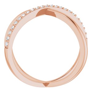 14K Rose Gold 1/4 CTW Natural Diamond Criss-Cross Ring
