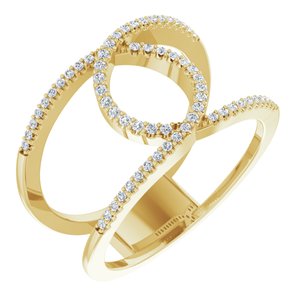 14K Yellow Gold 1/5 CTW Natural Diamond Interlocking Loop Ring