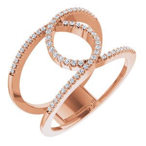 14K Rose Gold 1/5 CTW Natural Diamond Interlocking Loop Ring