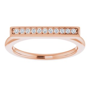 14K Rose Gold 1/10 CTW Natural Diamond Bar Ring