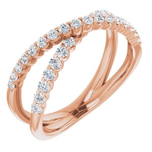 14K Rose Gold 1/2 CTW Natural Diamond Criss-Cross Ring