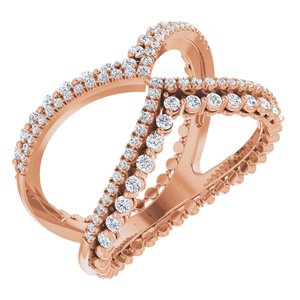 14K Rose Gold 1/2 CTW Natrual Diamond Negative Space Ring