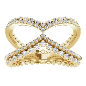 14K Yellow Gold 1/2 CTW Natrual Diamond Negative Space Ring