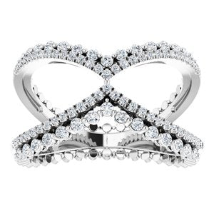 14K White Gold 1/2 CTW Natrual Diamond Negative Space Ring