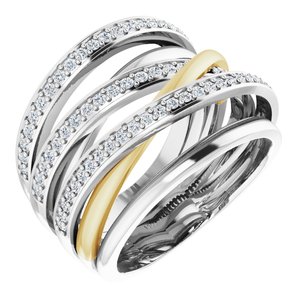 14K White/Yellow Gold 1/2 CTW Natural Diamond Ring