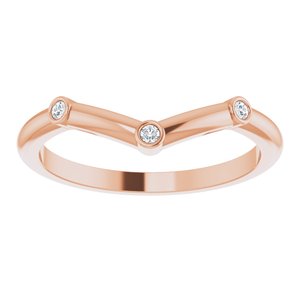 14K Rose Gold .03 CTW Natural Diamond Stackable V Ring